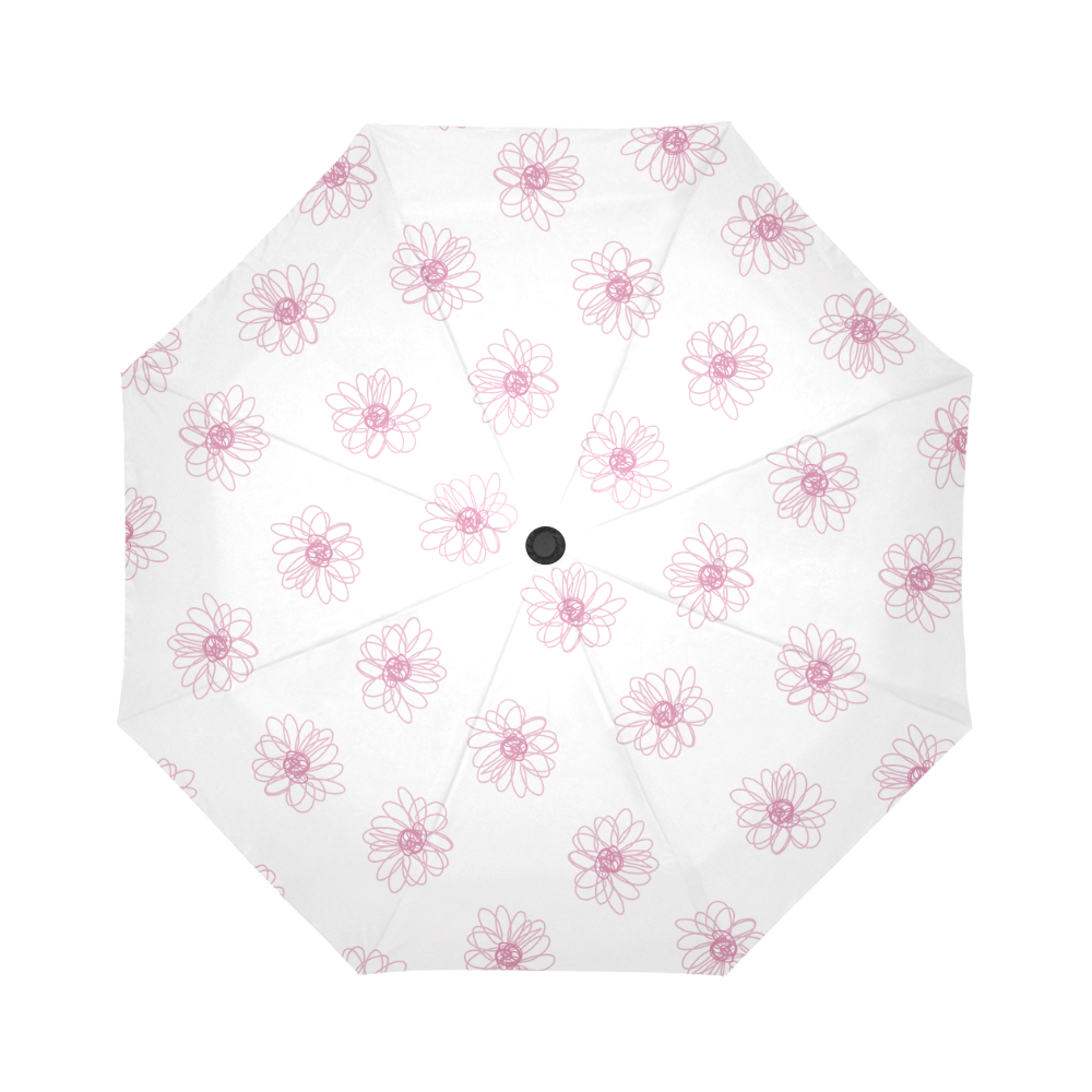 Pink floral pattern Auto-Foldable Umbrella (Model U04)