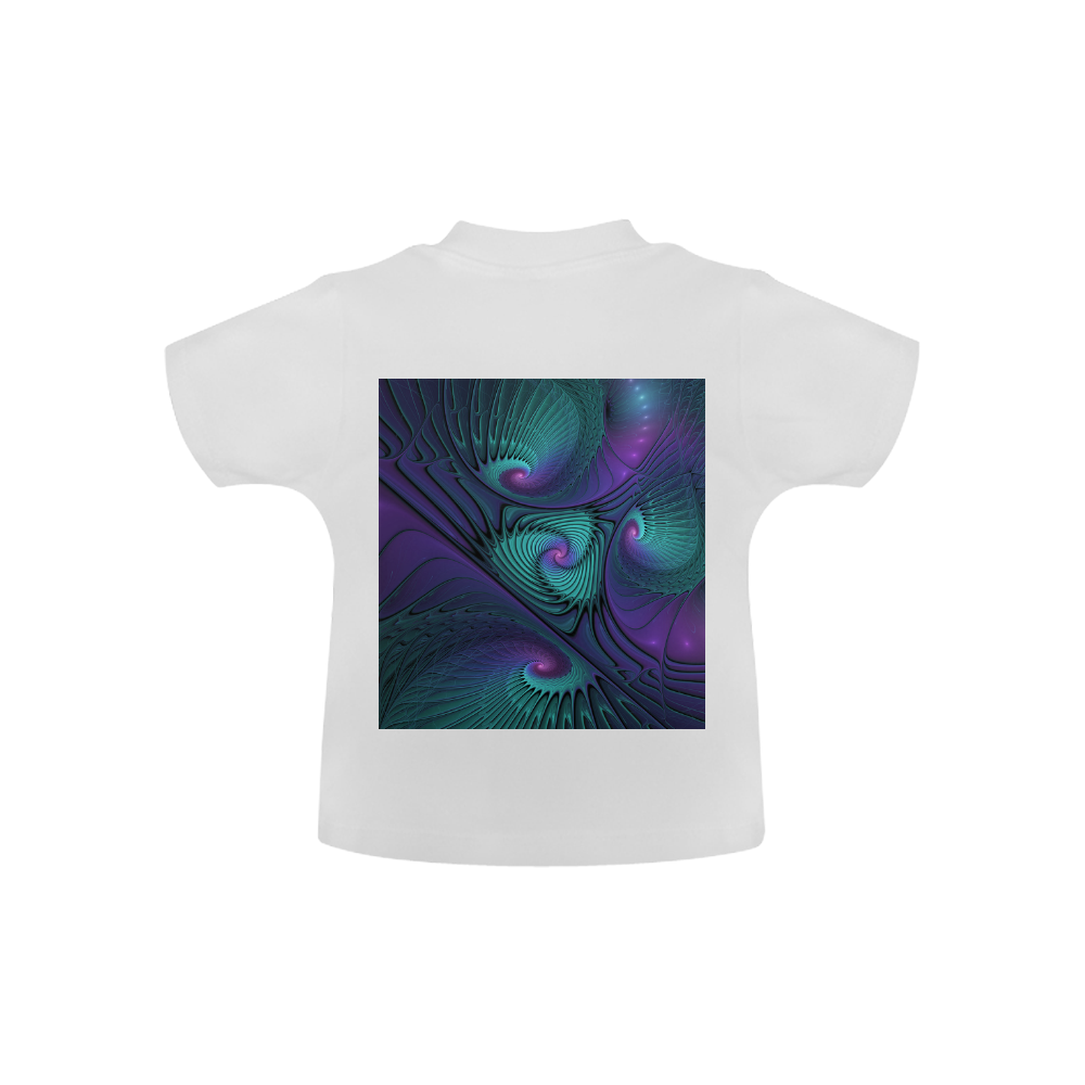 Purple meets Turquoise modern abstract Fractal Art Baby Classic T-Shirt (Model T30)