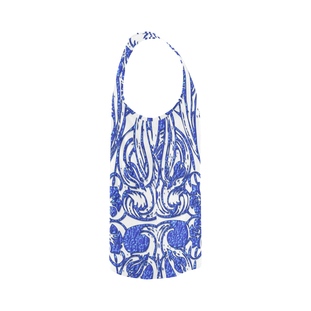 Lace Blue All Over Print Tank Top for Men (Model T43)