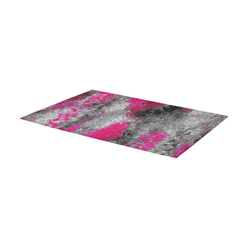 vintage psychedelic painting texture abstract in pink and black with noise and grain Area Rug 7'x3'3''