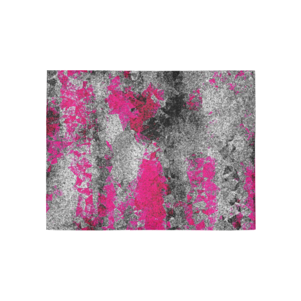 vintage psychedelic painting texture abstract in pink and black with noise and grain Area Rug 5'3''x4'