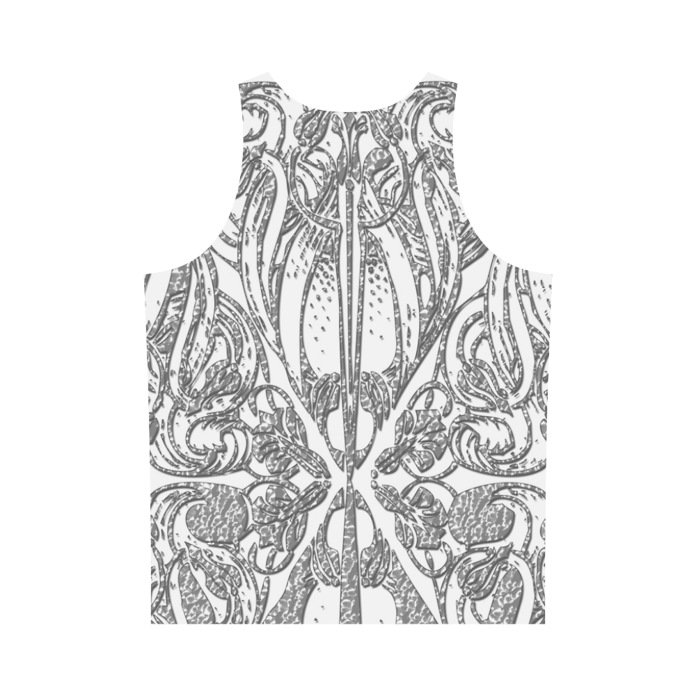 Lace Silver All Over Print Tank Top for Men (Model T43)