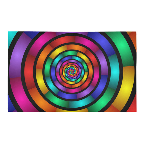 Round Psychedelic Colorful Modern Fractal Graphic Bath Rug 20''x 32''