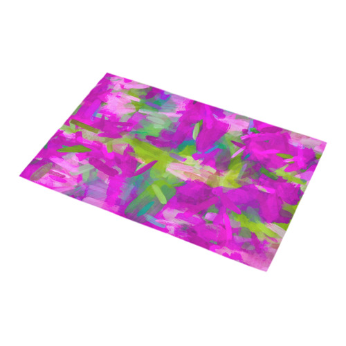splash painting abstract texture in purple pink green Bath Rug 16''x 28''