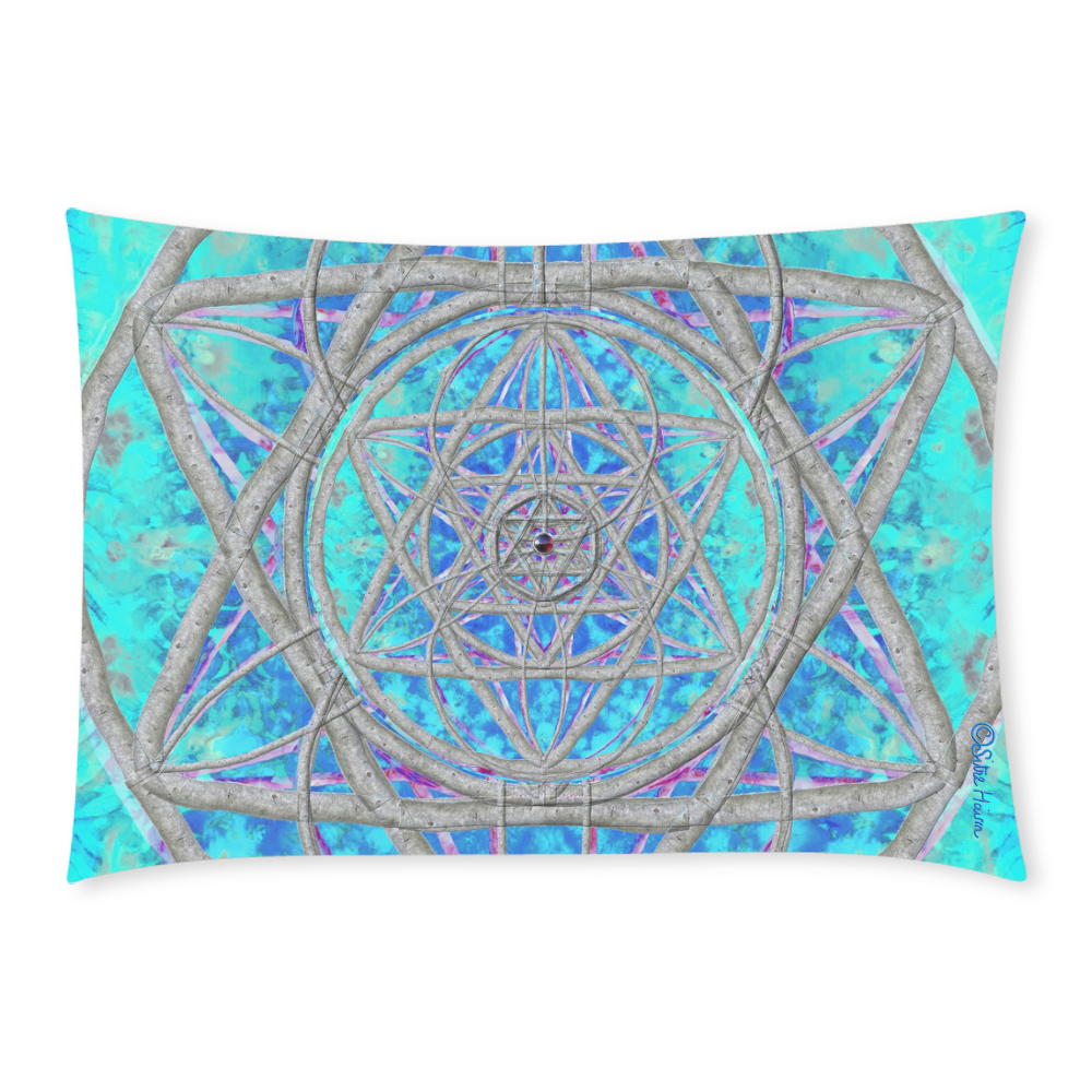 protection in blue harmony Custom Rectangle Pillow Case 20x30 (One Side)