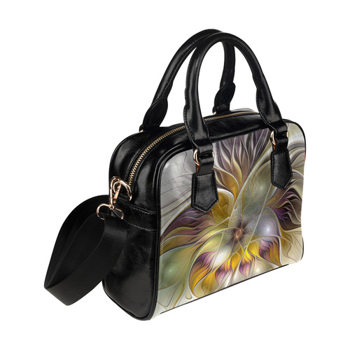 Abstract Colorful Fantasy Flower Modern Fractal Shoulder Handbag (Model 1634)