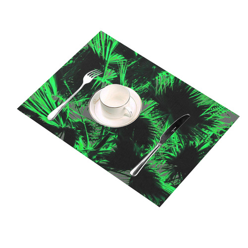 green palm leaves texture abstract background Placemat 14’’ x 19’’