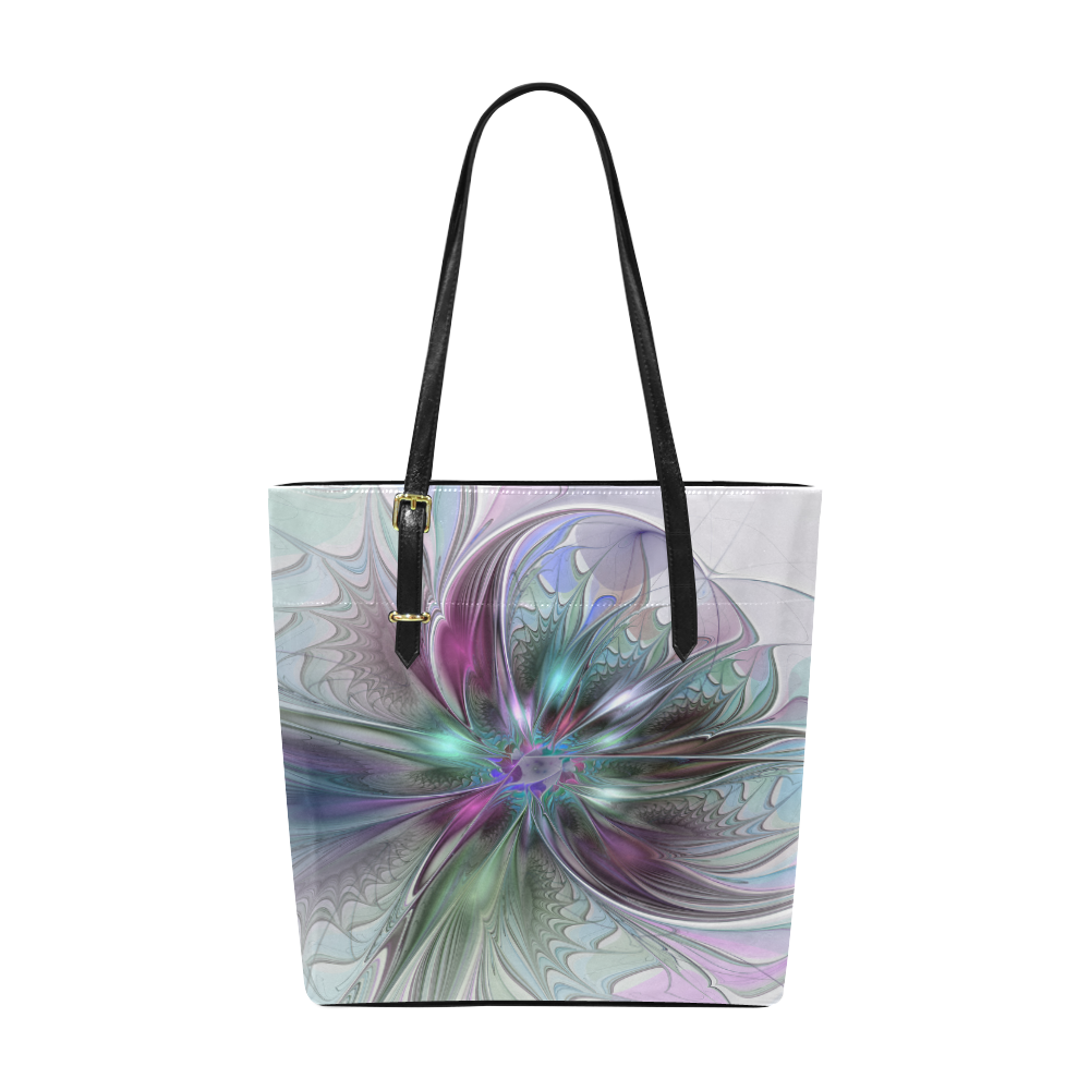 Colorful Fantasy Abstract Modern Fractal Flower Euramerican Tote Bag ...