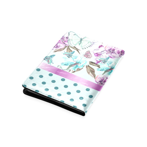 Watercolor Flowers Butterflies Polka Dots Ribbon T Custom NoteBook A5