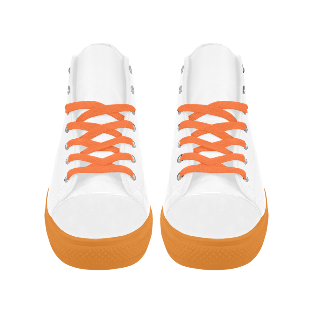 Orange Maat High Top Shoe Aquila High Top Microfiber Leather Women's Shoes/Large Size (Model 032)