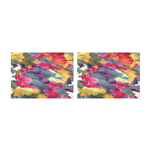 splash painting texture abstract background in red purple yellow Placemat 14’’ x 19’’ (Set of 2)