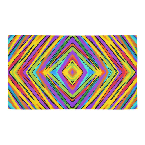 psychedelic geometric graffiti square pattern abstract in blue purple pink yellow green Bath Rug 16''x 28''