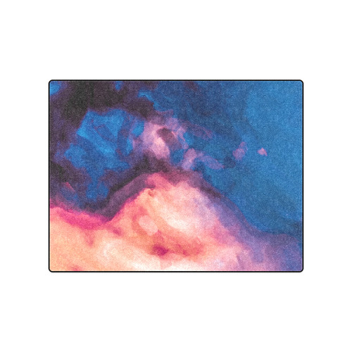 psychedelic milky way splash painting texture abstract background in red purple blue Blanket 50"x60"