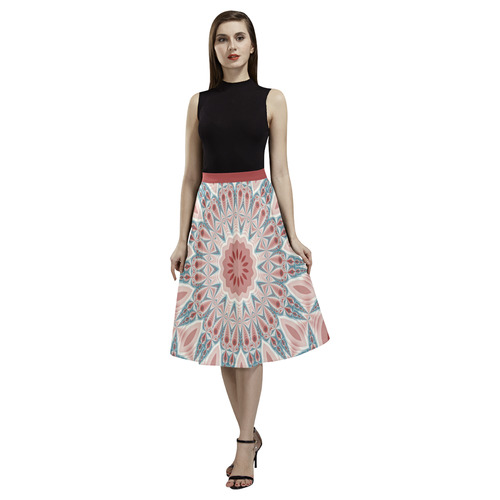 Modern Kaleidoscope Mandala Fractal Art Graphic Aoede Crepe Skirt (Model D16)