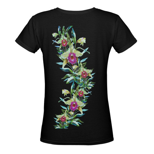 Orchid7 Women's Deep V-neck T-shirt (Model T19)