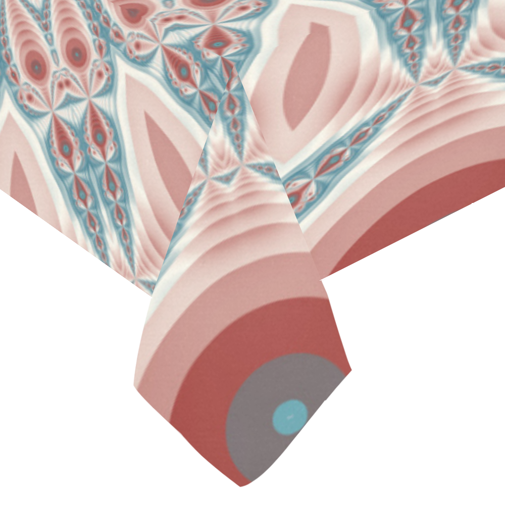 Modern Kaleidoscope Mandala Fractal Art Graphic Cotton Linen Tablecloth 60"x 104"