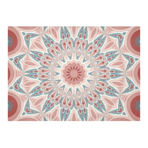 Modern Kaleidoscope Mandala Fractal Art Graphic Cotton Linen Tablecloth 60"x 84"