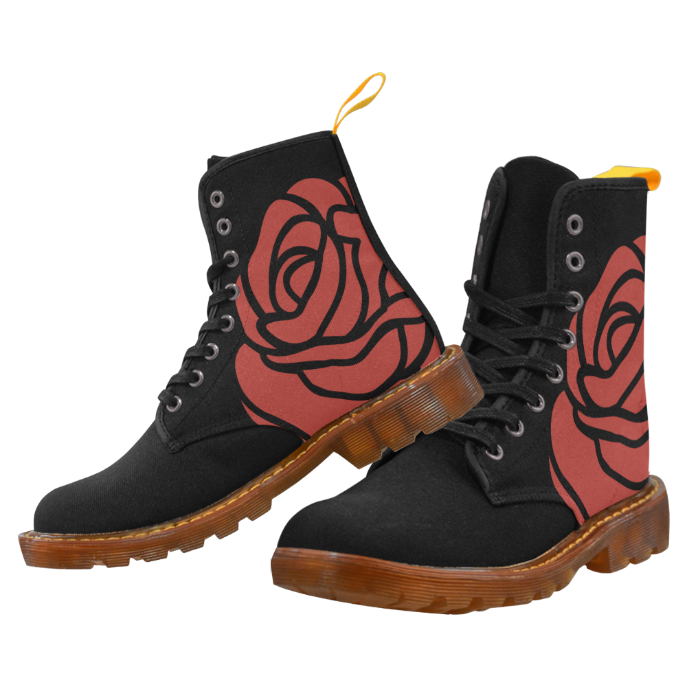 Red Rose - Dr Martin Boots Martin Boots For Women Model 1203H