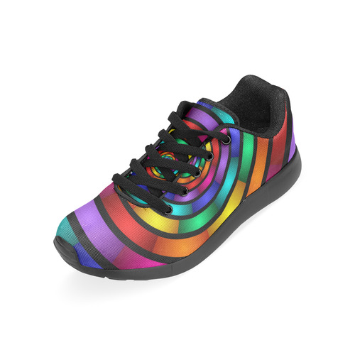 Round Psychedelic Colorful Modern Fractal Graphic Women’s Running Shoes (Model 020)