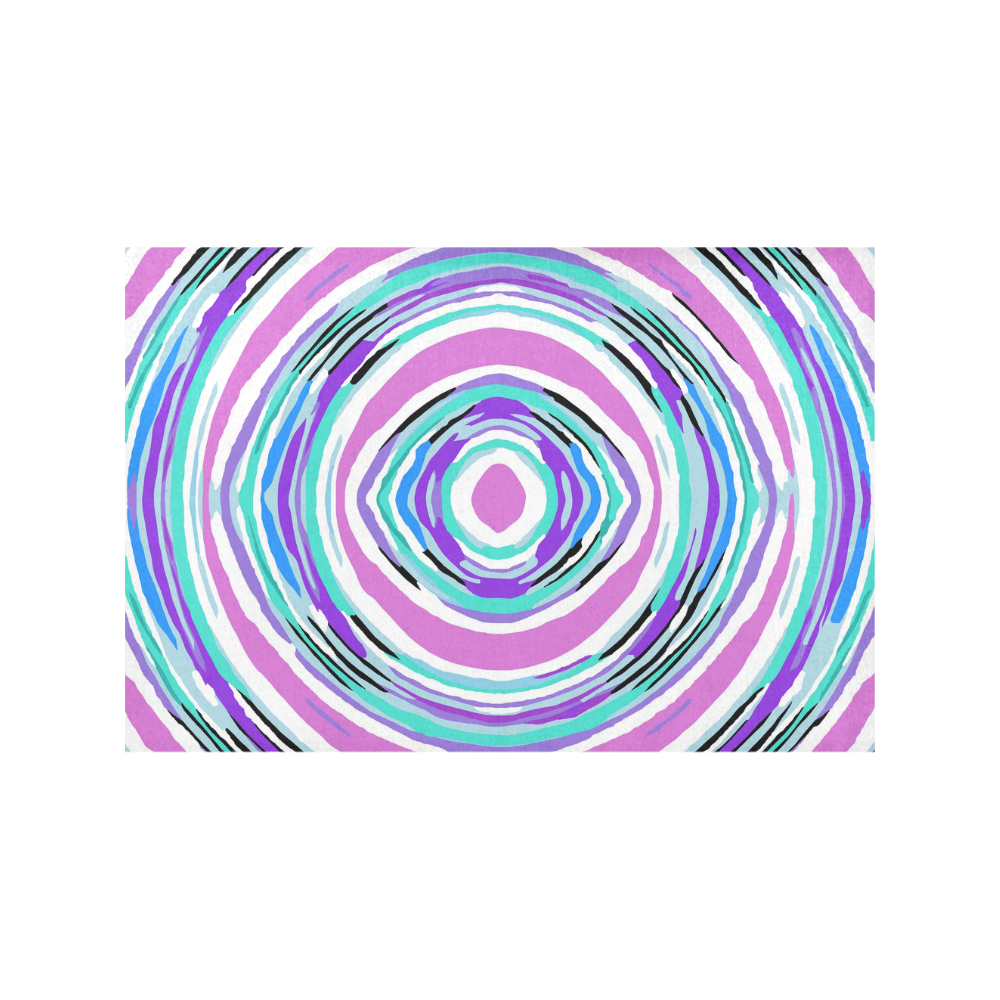 psychedelic graffiti circle pattern abstract in pink blue purple Placemat 12’’ x 18’’ (Set of 2)