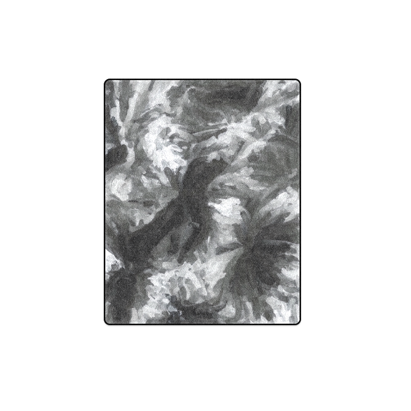 camouflage abstract painting texture background in black and white Blanket 40"x50"