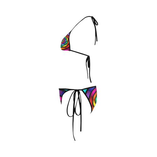 Round Psychedelic Colorful Modern Fractal Graphic Custom Bikini Swimsuit