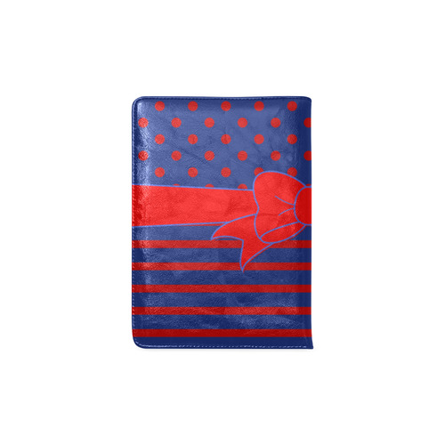 Polka Dots Stripes Comic Ribbon blue red Custom NoteBook A5