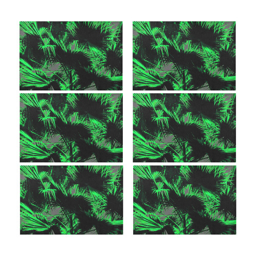 green palm leaves texture abstract background Placemat 12’’ x 18’’ (Set of 6)