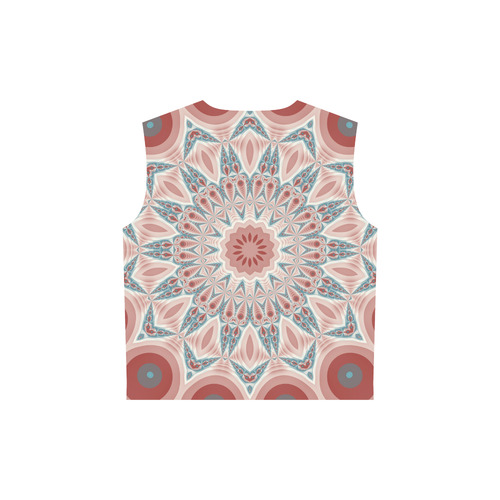 Modern Kaleidoscope Mandala Fractal Art Graphic All Over Print Sleeveless Hoodie for Women (Model H15)