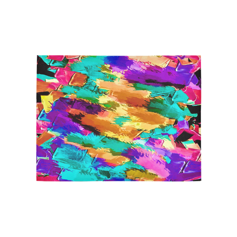 psychedelic splash painting texture abstract background in pink green purple yellow brown Area Rug 5'3''x4'