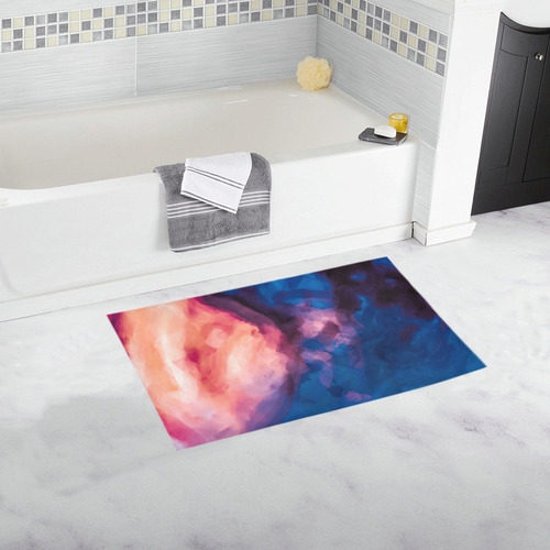 psychedelic milky way splash painting texture abstract background in red purple blue Bath Rug 16''x 28''