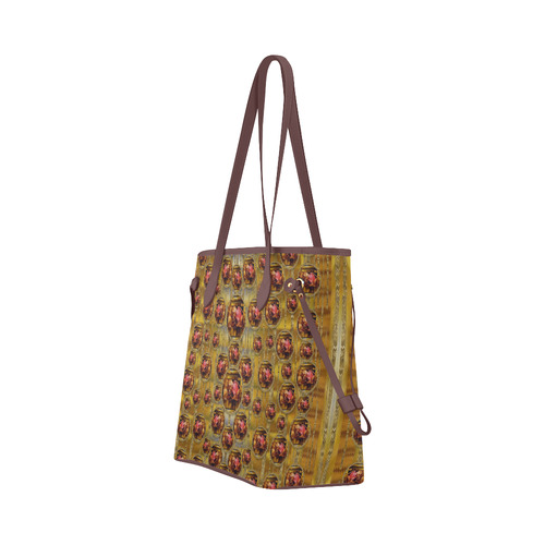 Angels in gold and flowers of paradise rocks Clover Canvas Tote Bag (Model 1661)