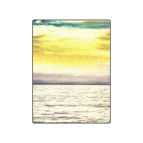 cloudy sunset sky with ocean view Blanket 50"x60"