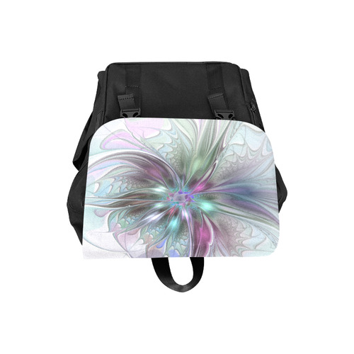 Colorful Fantasy Abstract Modern Fractal Flower Casual Shoulders Backpack (Model 1623)