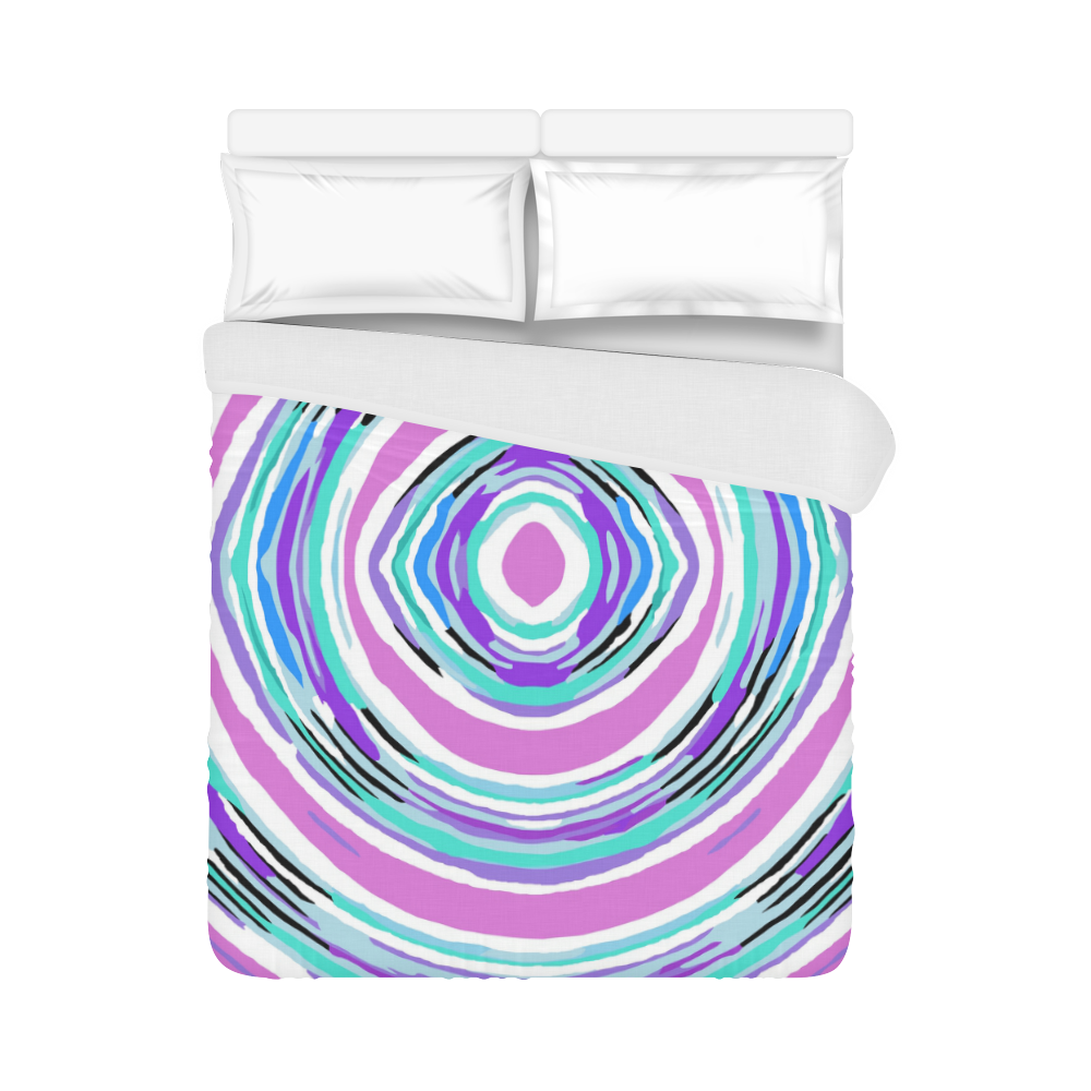 psychedelic graffiti circle pattern abstract in pink blue purple Duvet Cover 86"x70" ( All-over-print)