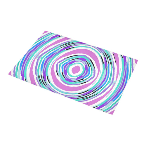 psychedelic graffiti circle pattern abstract in pink blue purple Bath Rug 16''x 28''