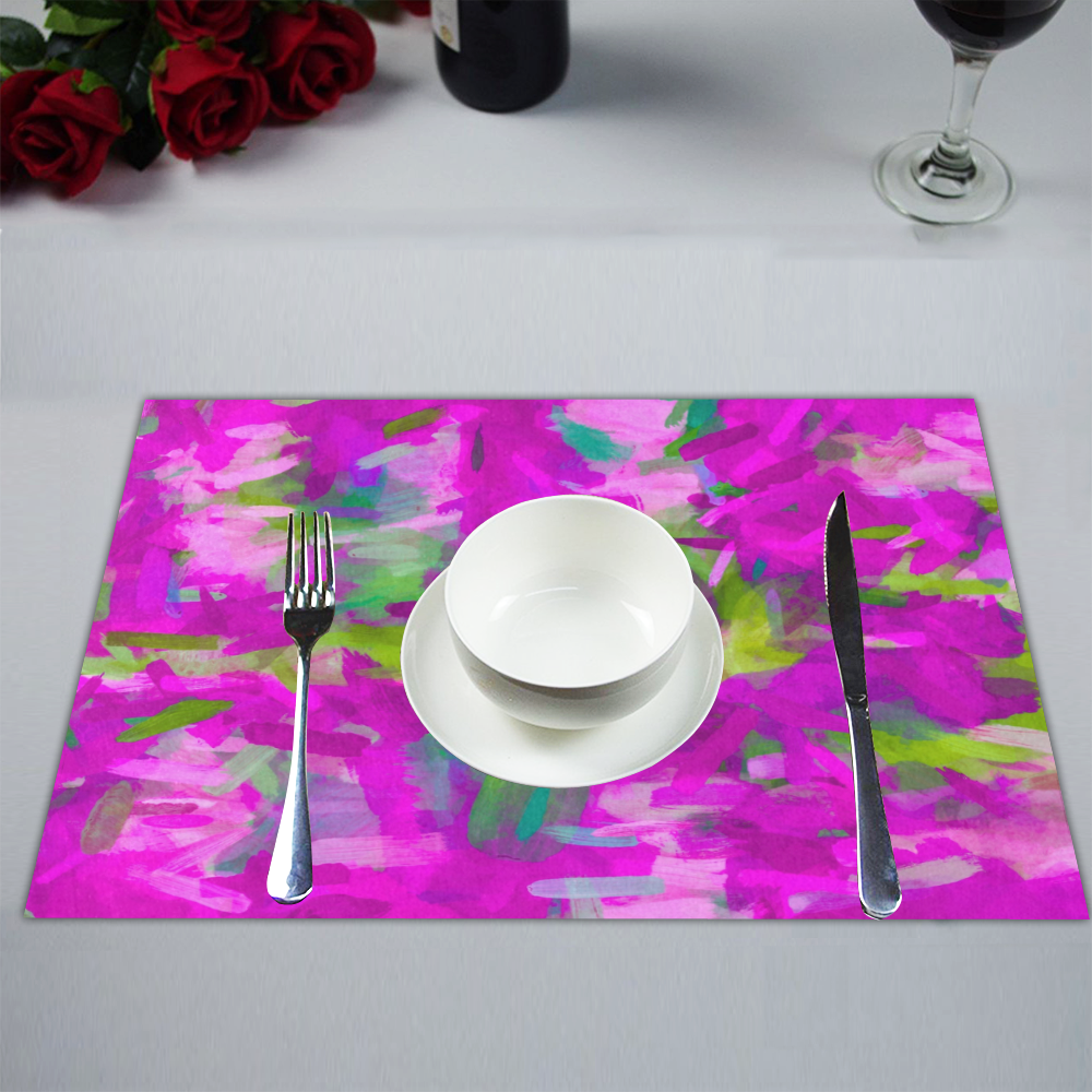 splash painting abstract texture in purple pink green Placemat 14’’ x 19’’
