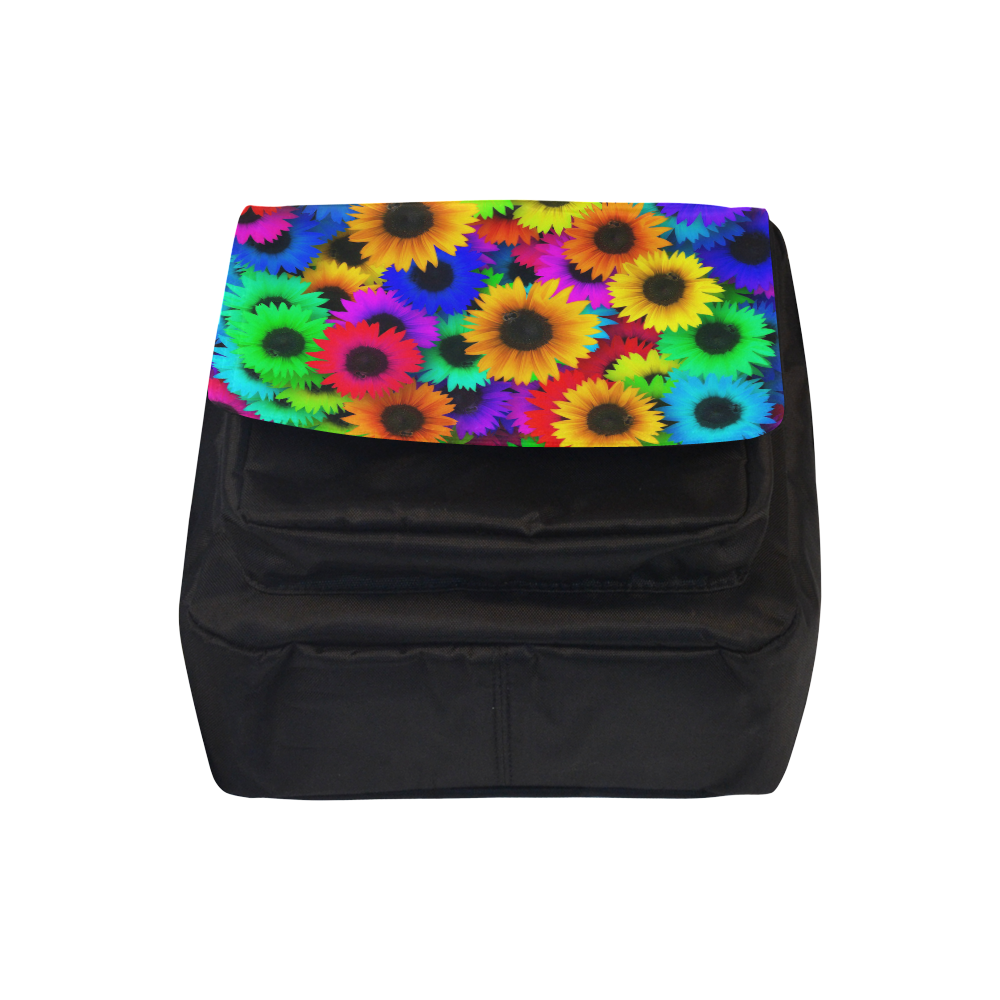 Neon Rainbow Pop Sunflowers Crossbody Nylon Bags (Model 1633)