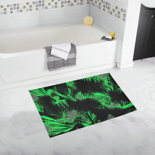green palm leaves texture abstract background Bath Rug 20''x 32''