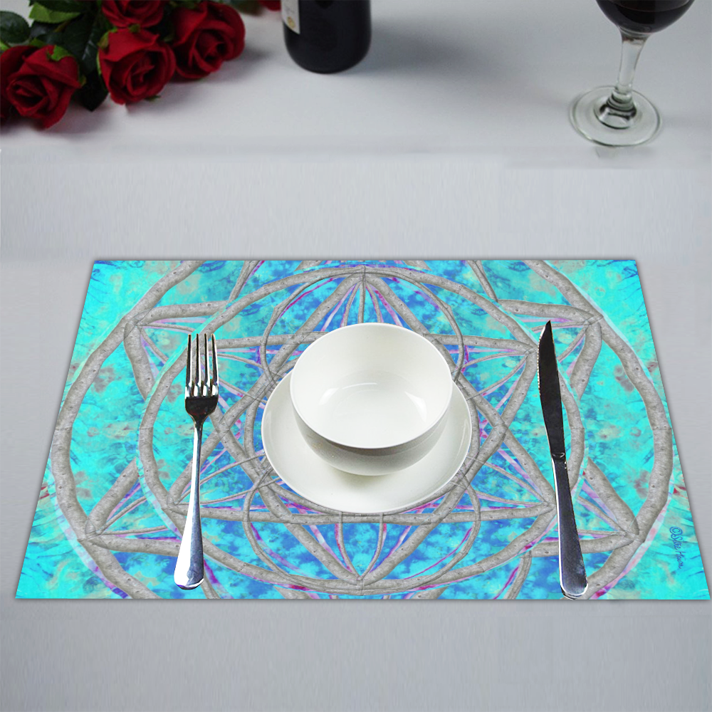 protection in blue harmony Placemat 14’’ x 19’’ (Set of 2)