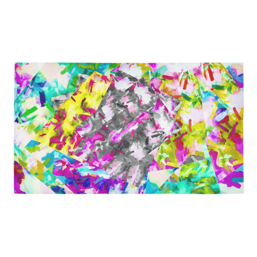 camouflage psychedelic splash painting abstract in pink blue yellow green purple Bath Rug 16''x 28''