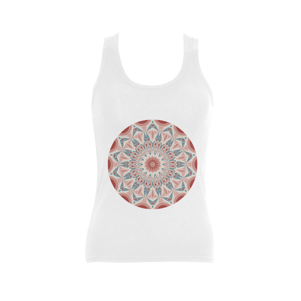 Modern Kaleidoscope Mandala Fractal Art Graphic Women's Shoulder-Free Tank Top (Model T35)