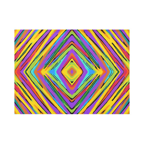 psychedelic geometric graffiti square pattern abstract in blue purple pink yellow green Placemat 14’’ x 19’’ (Set of 4)