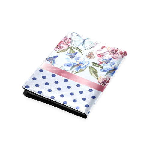 Watercolor Flowers Butterflies Polka Dots Ribbon B Custom NoteBook A5