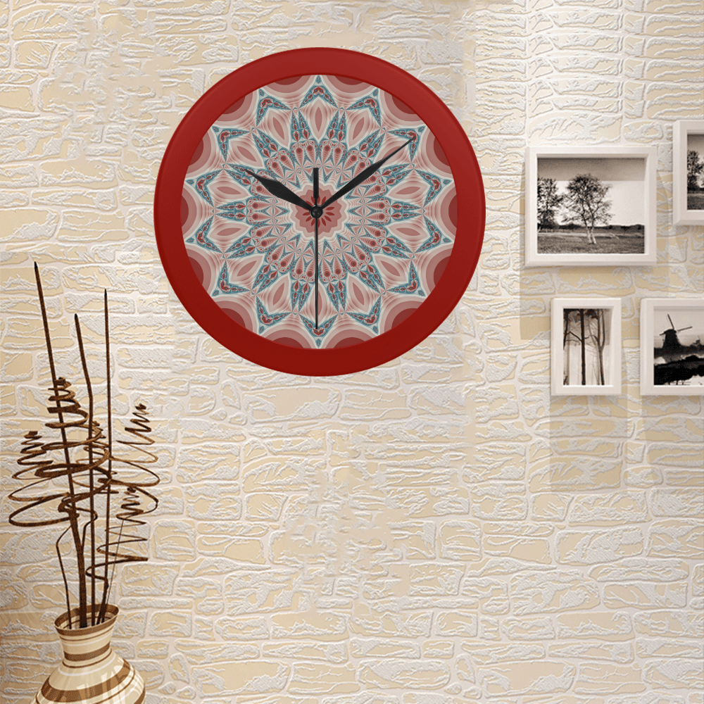 Modern Kaleidoscope Mandala Fractal Art Graphic Circular Plastic Wall clock