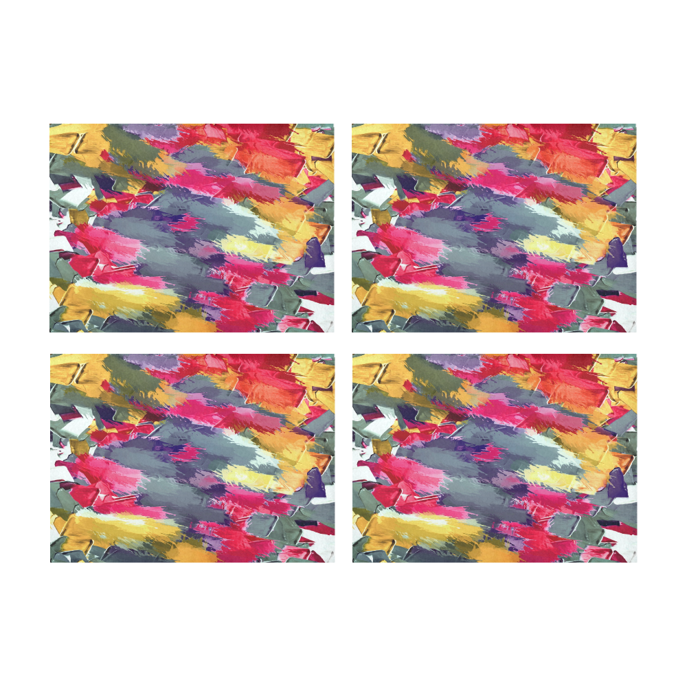 splash painting texture abstract background in red purple yellow Placemat 14’’ x 19’’ (Set of 4)