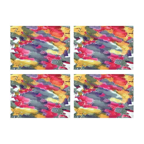 splash painting texture abstract background in red purple yellow Placemat 14’’ x 19’’ (Set of 4)