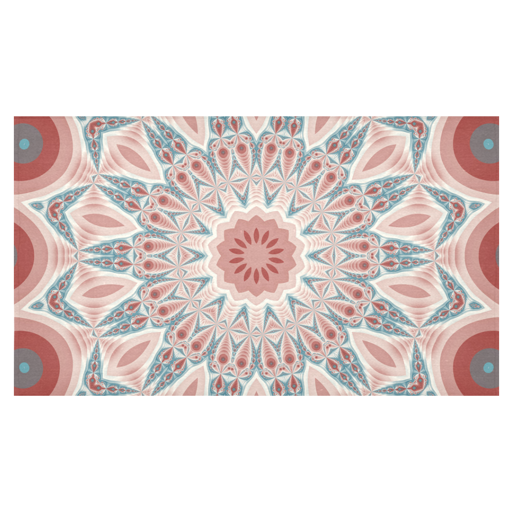 Modern Kaleidoscope Mandala Fractal Art Graphic Cotton Linen Tablecloth 60"x 104"