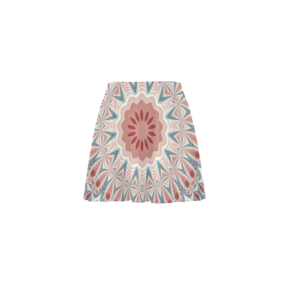 Modern Kaleidoscope Mandala Fractal Art Graphic Mini Skating Skirt (Model D36)