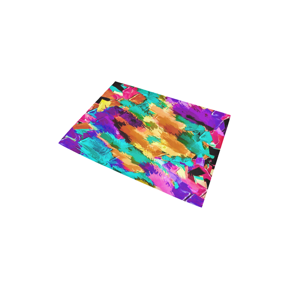 psychedelic splash painting texture abstract background in pink green purple yellow brown Area Rug 2'7"x 1'8‘’